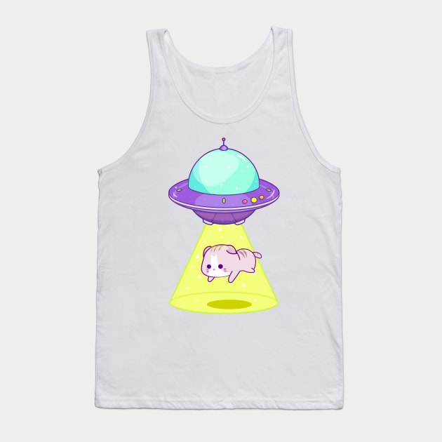 Cat Abduction - Alien Spaceship Tank Top by SpellsSell